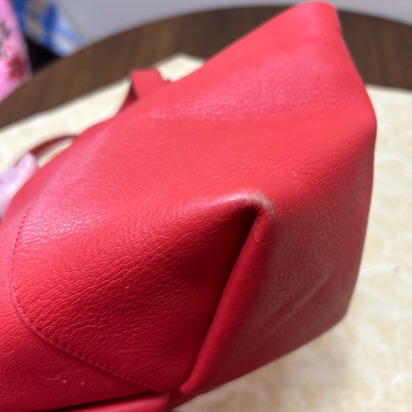 Mansur Gavriel Red Pebbled Leather Tote - Picture 7 of 10